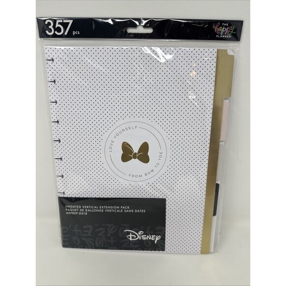 Happy Planner Disney Minnie Love Yourself Undated Vertical Extension Pack 357 - Picture 1 of 4